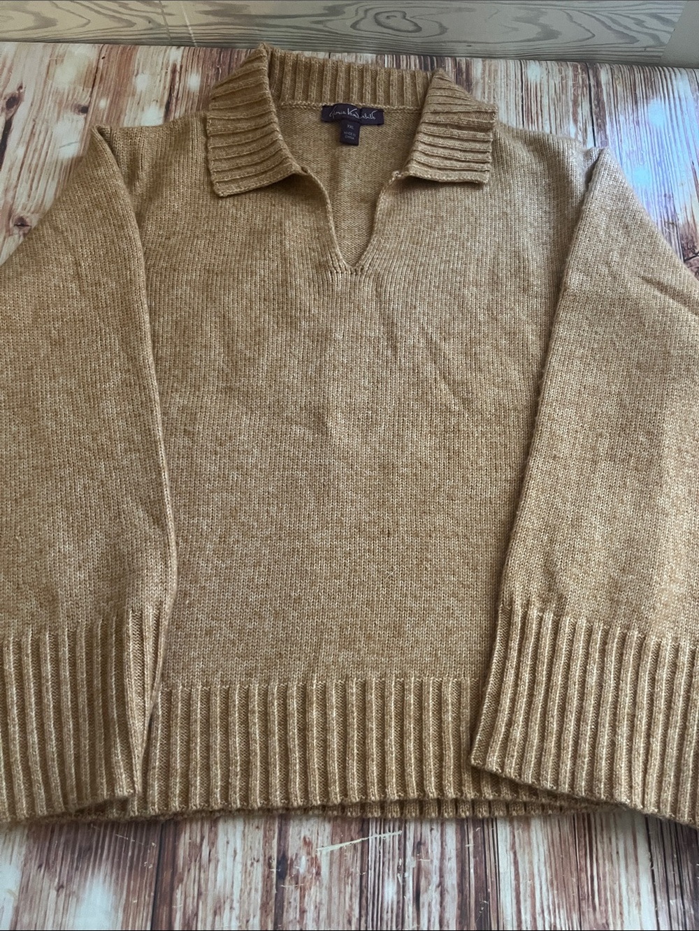 Gloria Vanderbilt Auburn Glaze Melange Abel’s V-neck Sweater XXL